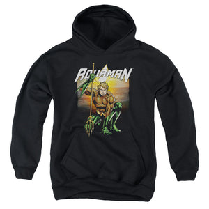 AN OFFCIALLY LICENSED JLA BEACH SUNSET YOUTH HOODIE BLACK