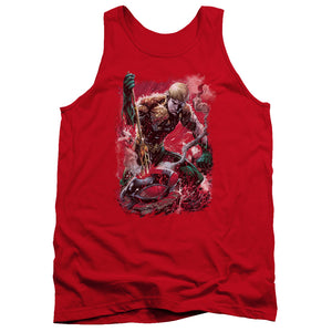 AN OFFCIALLY LICENSED JLA FINISHED ADULT UNISEX TANK TOP RED