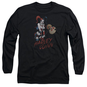 AN OFFCIALLY LICENSED JLA HARLEY HAMMER MEN'S LONG SLEEVE T-SHIRT BLACK