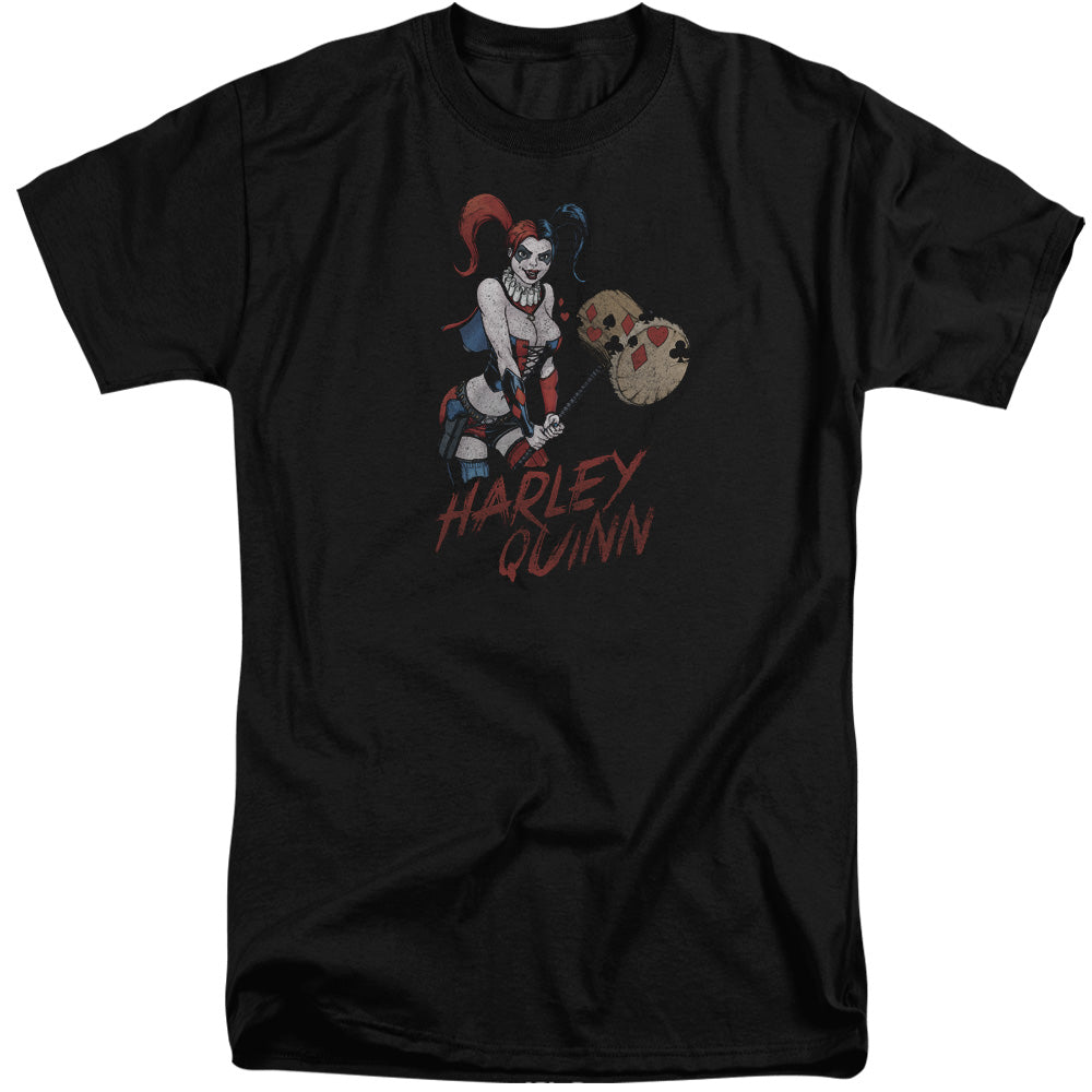 AN OFFCIALLY LICENSED JLA HARLEY HAMMER MEN'S TALL FIT T-SHIRT BLACK