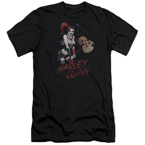 AN OFFCIALLY LICENSED JLA HARLEY HAMMER MEN'S PREMIUM SLIM FIT T-SHIRT BLACK