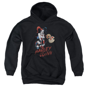 AN OFFCIALLY LICENSED JLA HARLEY HAMMER YOUTH HOODIE BLACK