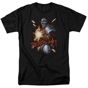 AN OFFCIALLY LICENSED JLA DEADSHOT MEN'S REGULAR FIT T-SHIRT BLACK