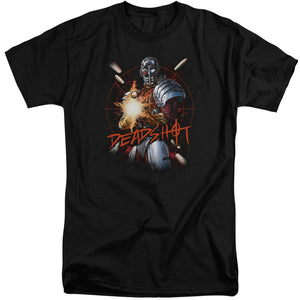 AN OFFCIALLY LICENSED JLA DEADSHOT MEN'S TALL FIT T-SHIRT BLACK