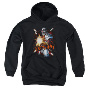 AN OFFCIALLY LICENSED JLA DEADSHOT YOUTH HOODIE BLACK