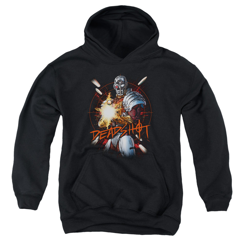 AN OFFCIALLY LICENSED JLA DEADSHOT YOUTH HOODIE BLACK