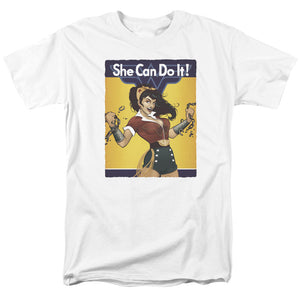 AN OFFCIALLY LICENSED JLA WONDER BOMBSHELL MEN'S REGULAR FIT T-SHIRT WHITE