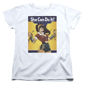 AN OFFCIALLY LICENSED JLA WONDER BOMBSHELL WOMEN'S REGULAR FIT T-SHIRT WHITE