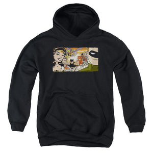 AN OFFCIALLY LICENSED JLA CINEMATIC LEAGUE YOUTH HOODIE BLACK