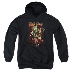 AN OFFCIALLY LICENSED JLA BAD GIRLS YOUTH HOODIE BLACK