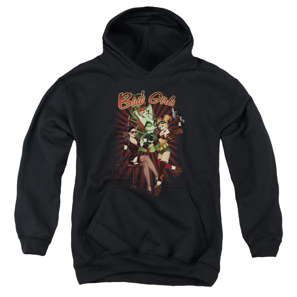 AN OFFCIALLY LICENSED JLA BAD GIRLS YOUTH HOODIE BLACK