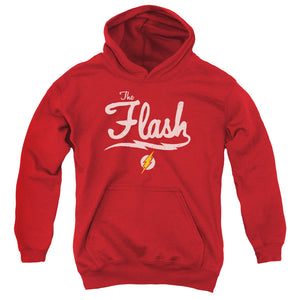 AN OFFCIALLY LICENSED JLA OLD SCHOOL FLASH YOUTH HOODIE RED