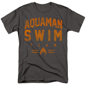 AN OFFCIALLY LICENSED JLA SWIN TEAM MEN'S REGULAR FIT T-SHIRT CHARCOAL
