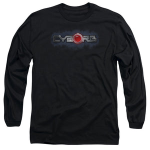 AN OFFCIALLY LICENSED JLA CYBORG TITLE MEN'S LONG SLEEVE T-SHIRT BLACK