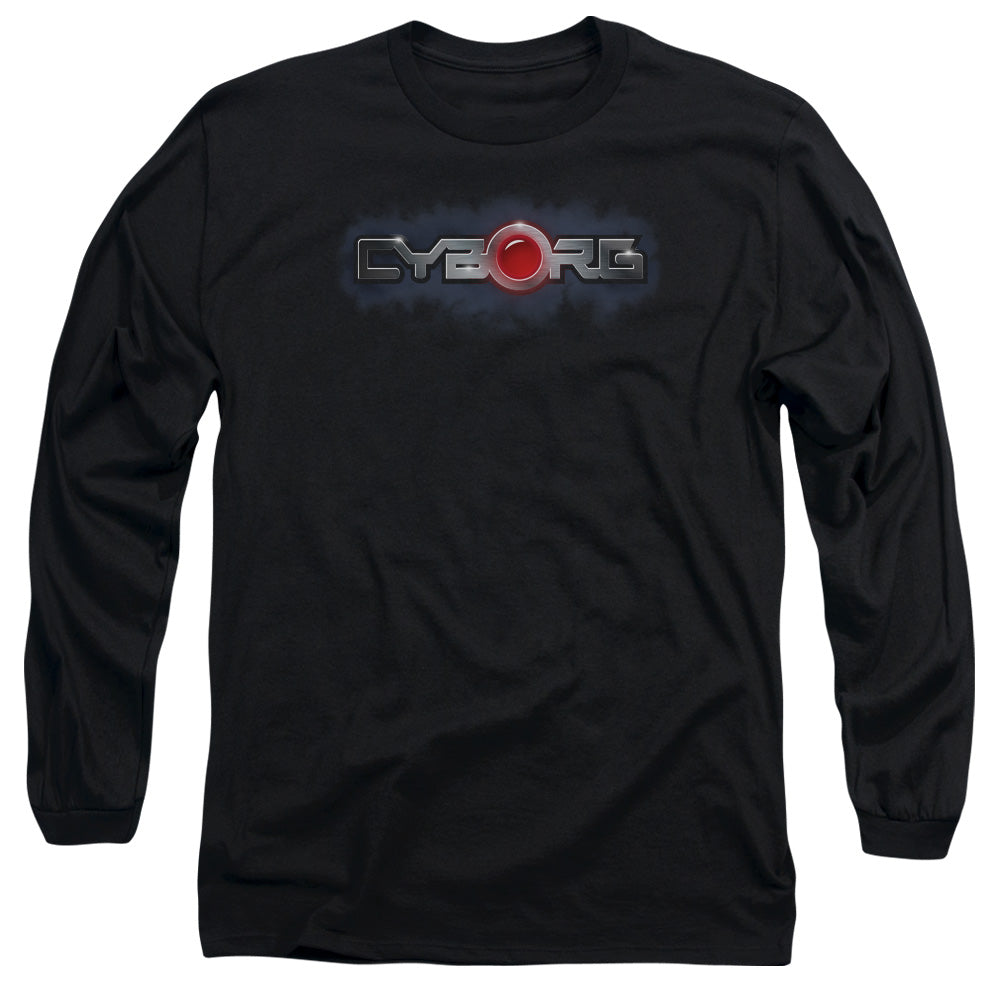 AN OFFCIALLY LICENSED JLA CYBORG TITLE MEN'S LONG SLEEVE T-SHIRT BLACK