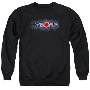 AN OFFCIALLY LICENSED JLA CYBORG TITLE ADULT UNISEX CREWNECK SWEATSHIRT BLACK