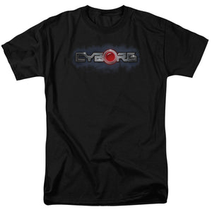 AN OFFCIALLY LICENSED JLA CYBORG TITLE MEN'S REGULAR FIT T-SHIRT BLACK