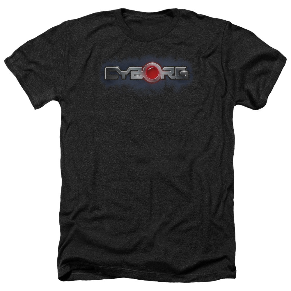 AN OFFCIALLY LICENSED JLA CYBORG TITLE MEN'S HEATHER T-SHIRT CHARCOAL