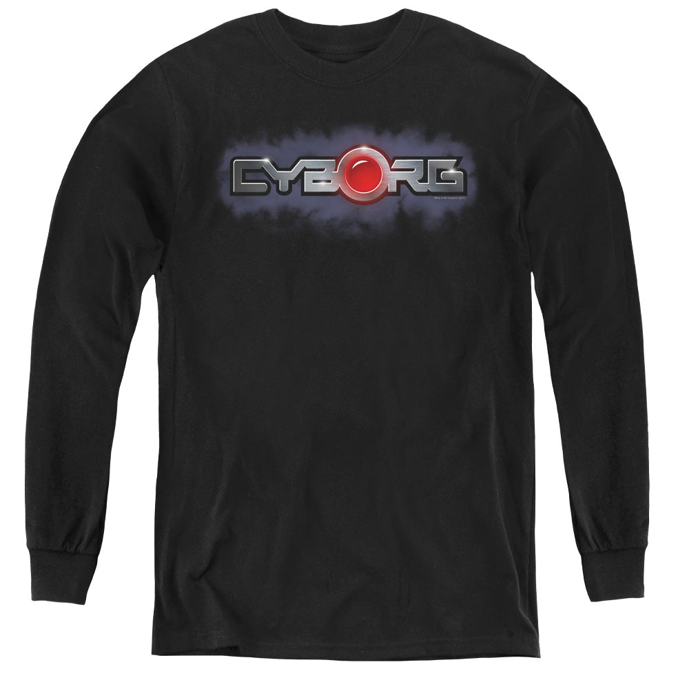 AN OFFCIALLY LICENSED JLA CYBORG TITLE YOUTH LONG SLEEVE T-SHIRT BLACK