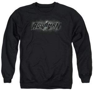 AN OFFCIALLY LICENSED JLA AQUAMAN TITLE ADULT UNISEX CREWNECK SWEATSHIRT BLACK
