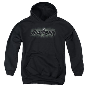 AN OFFCIALLY LICENSED JLA AQUAMAN TITLE YOUTH HOODIE BLACK