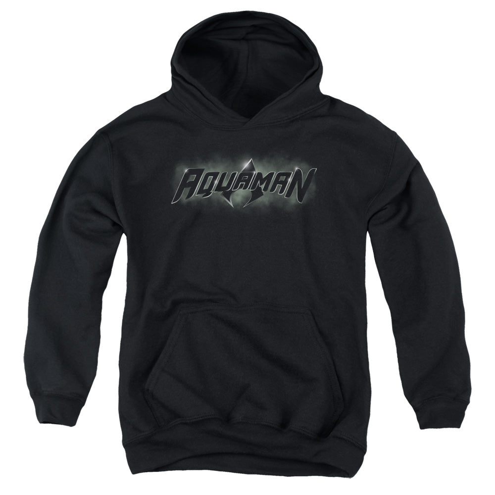AN OFFCIALLY LICENSED JLA AQUAMAN TITLE YOUTH HOODIE BLACK