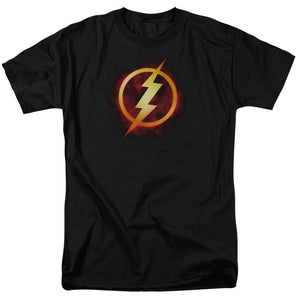 AN OFFCIALLY LICENSED JLA FLASH TITLE MEN'S REGULAR FIT T-SHIRT BLACK
