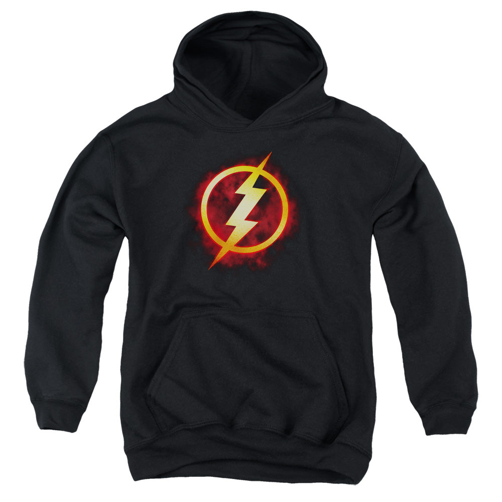 AN OFFCIALLY LICENSED JLA FLASH TITLE YOUTH HOODIE BLACK
