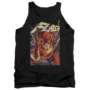 AN OFFCIALLY LICENSED JLA FLASH ONE ADULT UNISEX TANK TOP BLACK