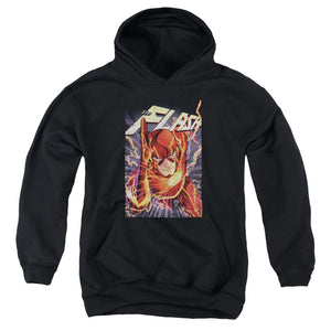 AN OFFCIALLY LICENSED JLA FLASH ONE YOUTH HOODIE BLACK
