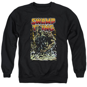 AN OFFCIALLY LICENSED JLA SWAMP THING ADULT UNISEX CREWNECK SWEATSHIRT BLACK