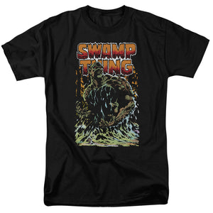 AN OFFCIALLY LICENSED JLA SWAMP THING MEN'S REGULAR FIT T-SHIRT BLACK