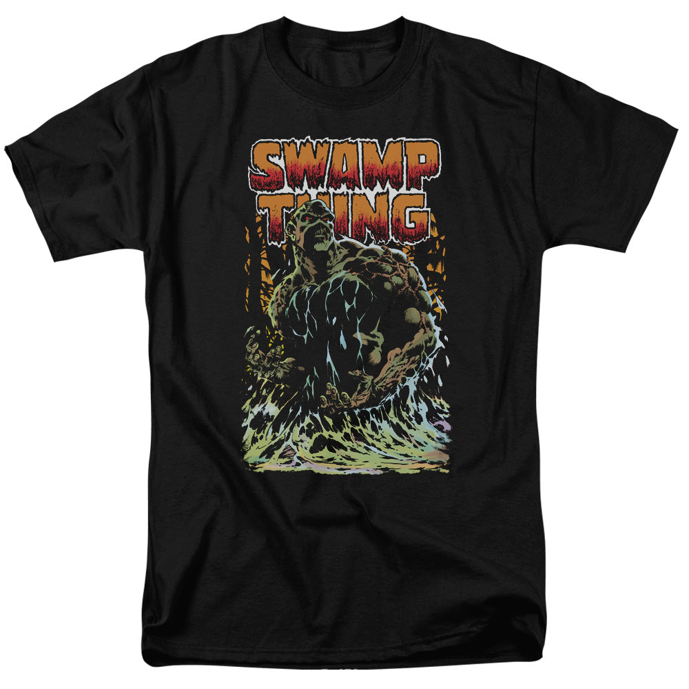 AN OFFCIALLY LICENSED JLA SWAMP THING MEN'S REGULAR FIT T-SHIRT BLACK