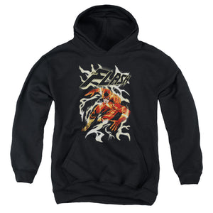 AN OFFCIALLY LICENSED JLA ELECTRIC RUN YOUTH HOODIE BLACK