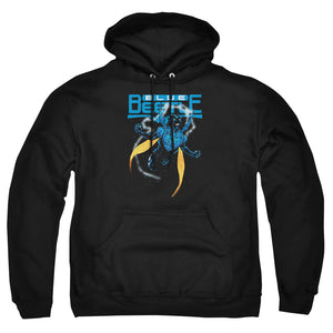 AN OFFCIALLY LICENSED JLA BLUE BEETLE ADULT UNISEX PULLOVER HOODIE BLACK