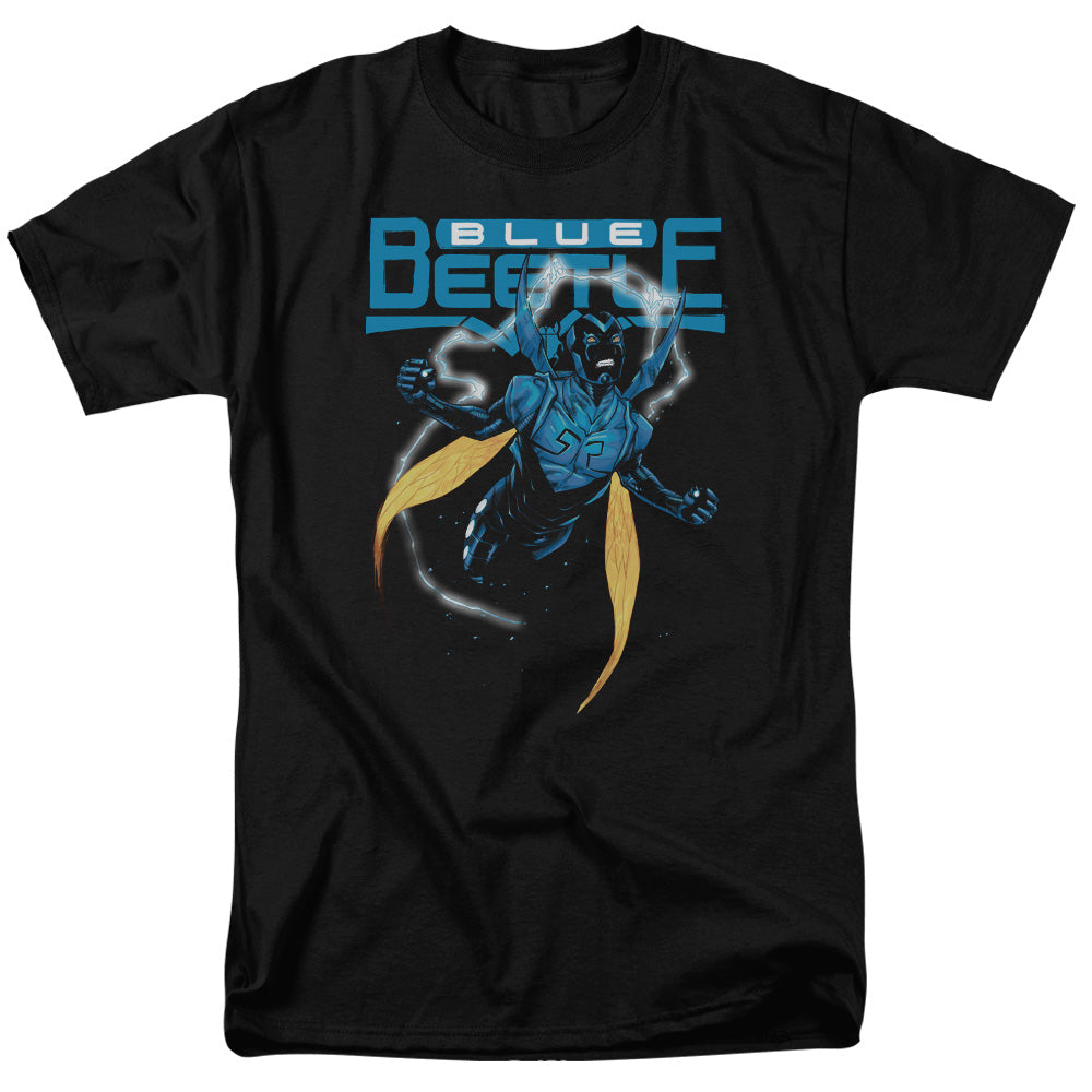 AN OFFCIALLY LICENSED JLA BLUE BEETLE MEN'S REGULAR FIT T-SHIRT BLACK