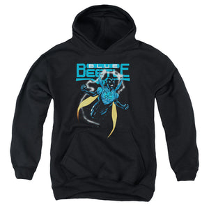 AN OFFCIALLY LICENSED JLA BLUE BEETLE YOUTH HOODIE BLACK