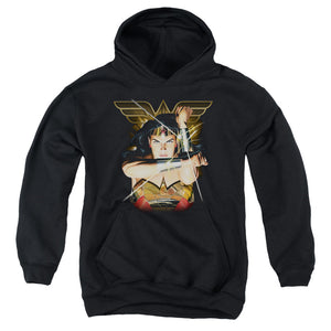 AN OFFCIALLY LICENSED JLA DEFLECTION YOUTH HOODIE BLACK
