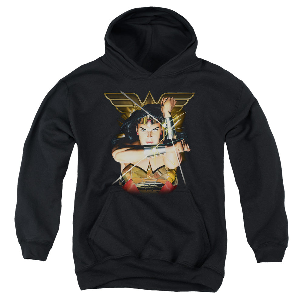 AN OFFCIALLY LICENSED JLA DEFLECTION YOUTH HOODIE BLACK