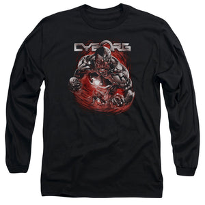 AN OFFCIALLY LICENSED JLA ENGAGED MEN'S LONG SLEEVE T-SHIRT BLACK
