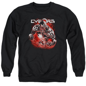 AN OFFCIALLY LICENSED JLA ENGAGED ADULT UNISEX CREWNECK SWEATSHIRT BLACK