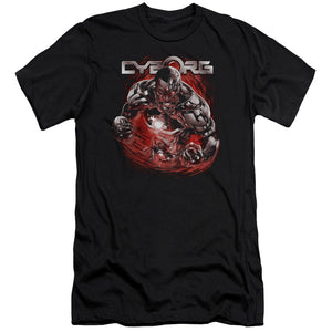AN OFFCIALLY LICENSED JLA ENGAGED MEN'S PREMIUM SLIM FIT T-SHIRT BLACK