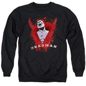 AN OFFCIALLY LICENSED JLA POSSESSION ADULT UNISEX CREWNECK SWEATSHIRT BLACK