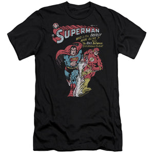 AN OFFCIALLY LICENSED JLA FASTEST MEN'S PREMIUM SLIM FIT T-SHIRT BLACK