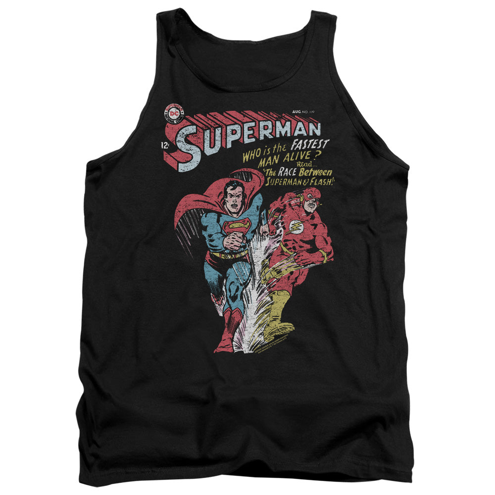 AN OFFCIALLY LICENSED JLA FASTEST ADULT UNISEX TANK TOP BLACK