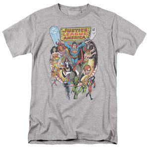 AN OFFCIALLY LICENSED JLA TEAM UP MEN'S REGULAR FIT T-SHIRT ATHLETIC HEATHER