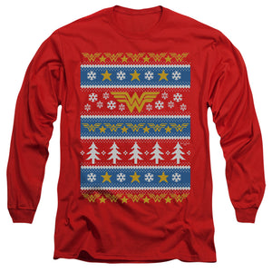 AN OFFCIALLY LICENSED DC WONDER WOMAN WONDER WOMAN CHRISTMAS SWEATER 

 

 MEN'S LONG SLEEVE T-SHIRT RED