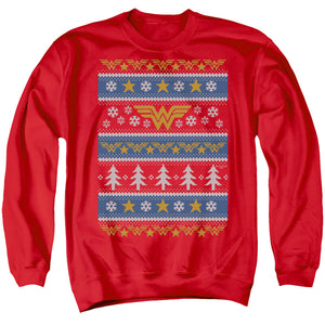 AN OFFCIALLY LICENSED DC WONDER WOMAN WONDER WOMAN CHRISTMAS SWEATER 

 

 ADULT UNISEX CREWNECK SWEATSHIRT RED