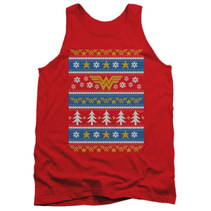 AN OFFCIALLY LICENSED DC WONDER WOMAN WONDER WOMAN CHRISTMAS SWEATER 

 

 ADULT UNISEX TANK TOP RED
