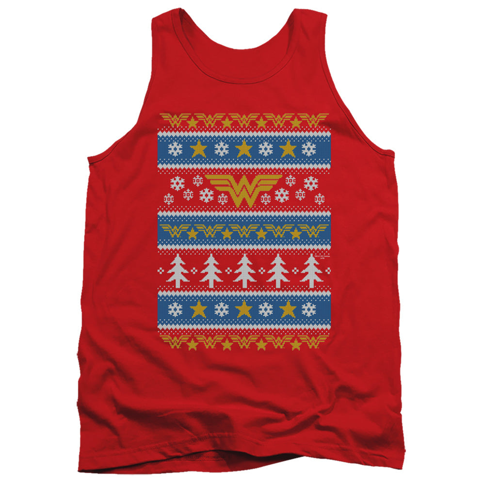 AN OFFCIALLY LICENSED DC WONDER WOMAN WONDER WOMAN CHRISTMAS SWEATER 

 

 ADULT UNISEX TANK TOP RED